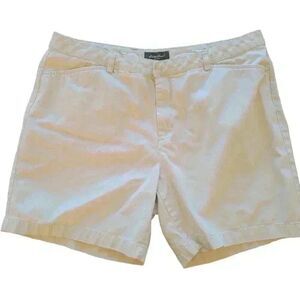 𝅺Eddie Bauer Women's Ivory 100% Cotton Khaki Beige Shorts